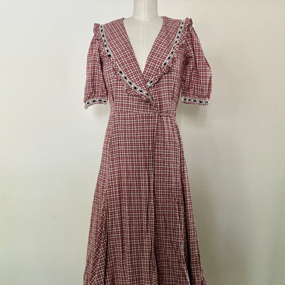 Christy Dawn Rachel Dress Ruby Plaid Size Small